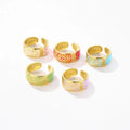 BINSHUO Custom Adjustable Enamel Ring Opening Jewelry Turkish Evil Colorful Eye Ring Stainless Steel Gold Plated and Enamel Ring