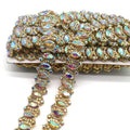 Wholesale Rhinestone Gold Base Crystal AB Jewelry Rhinestone Trims for Creative New Carnival Costumes