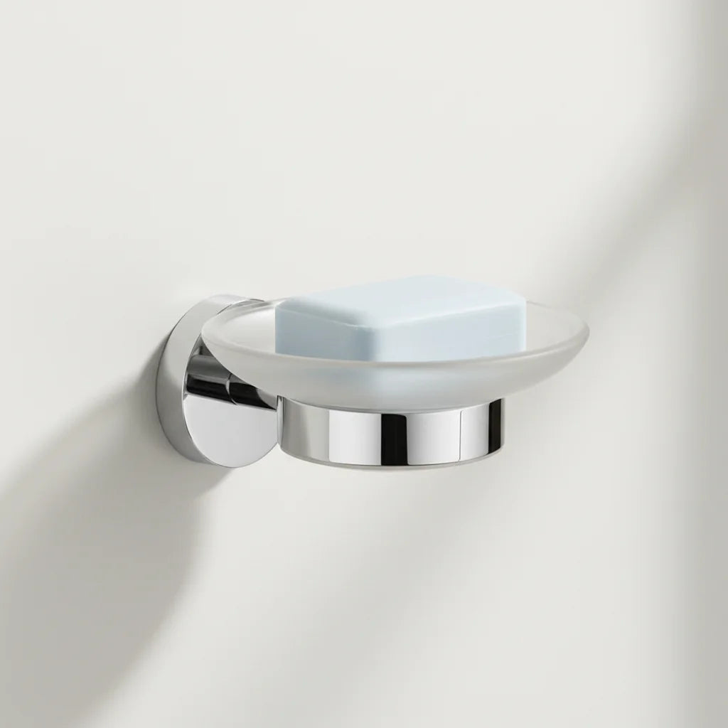 Stainless Steel 304 Modern Sponge Holder Wall Mounted Glass Soap Dish Holder for Hotel Bathroom