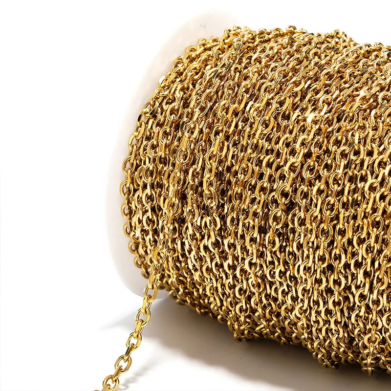 Wholesale Stainless Steel Diamond Cut Cross Chains Gold Plated Chain for Jewelry Necklace Making