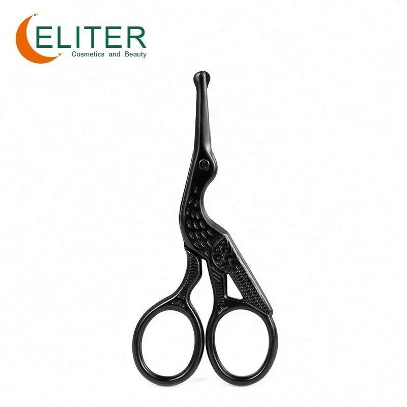 Eliter Hot Sell in Stock Black Stainless Steel Crane Scissors Stainless Steel Eyebrow Scissors Wholesale Price Stork Scissors