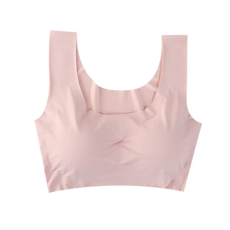 Women's Breathable Strapless Bras One-Piece Seamless Yoga Sleep Wireless Bra Wholesale Backless Large Bras with Gathered Straps