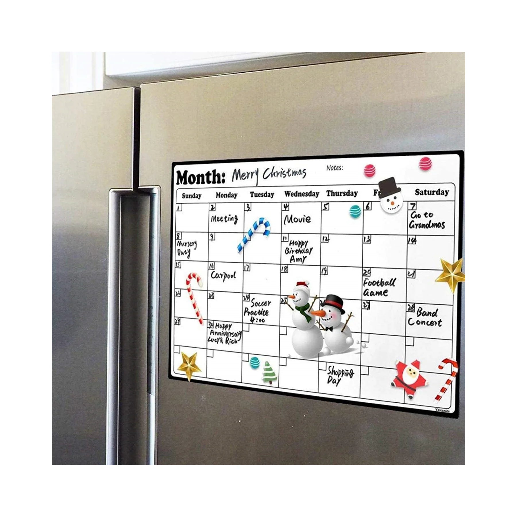 Custom A3 Modern Magnetic Meal Planner Board with Shape Design for Fridge-Weekly Menu & Monthly Organization