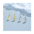 Unique Design 925 Sterling Silver Gold Silver Fish Tail Heart Shape Drop Earrings for Friends Gifts