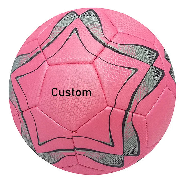 Beautiful Design Girls Football Good Quality Official Size 5 Custom PVC Laser Synthetic Leather Machine Stitched Soccer Ball