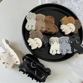 Wholesale Korean Hair Claws Cute Hairy Dogs Hair Clips Spliced Acetate Hair Claw Clips for Women