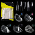 Best Selling 50pcs False Nail  Practice Tips Stiletto Coffin Nail Polish Color Display Tips With Key Ring