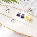 Hot Sale Bohemian Clear Water Drop Eternal Resin Dry Flower Earrings for Women