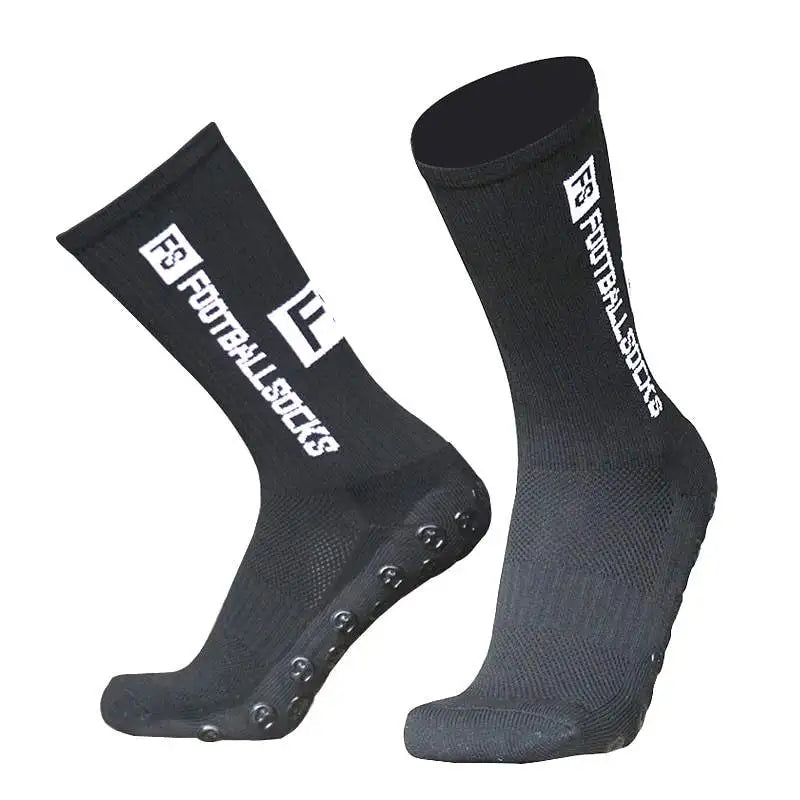 Good Quality Soccer Sport Men Crew Socks Non-slip Custom Grip Round Silicone Professional Training Football Socks