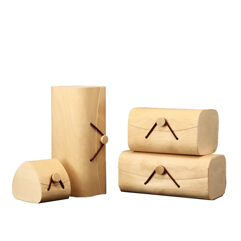 RTS Custom Eco-friendly Wooden Buckle Tea Box Empty Portable Universal Wooden Tea Box for Food Packaging