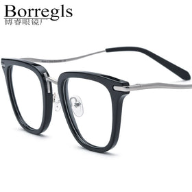 Borregls Acetate Titanium Glasses Frame Women 2025 New Brand Designer Retro Round Optical Eyeglasses Men Spectacle Eyewear