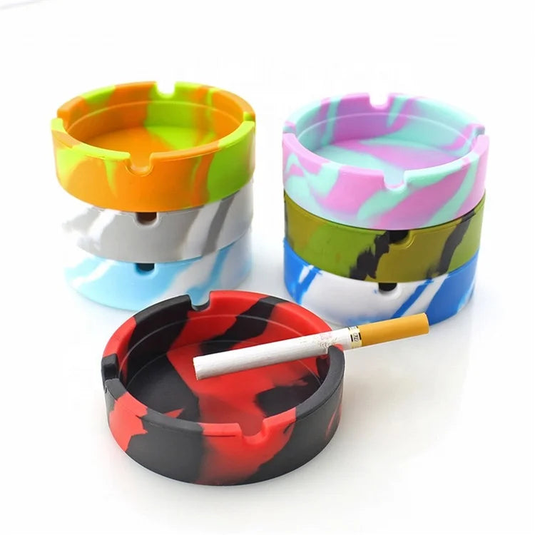 Custom logo Portable Heat Resistance Silicone Cigar Ash Tray Ashtray