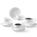 Custom Printed White Fine Bone China Tea Cups and Saucer Set Wholesale Porcelain Coffee Shops Mugs and Saucers