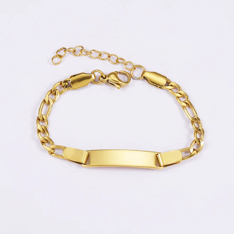 New Personalized Fashion Children'S Gift Hand Decorated Stainless Steel Laser Engraved Children'S Bracelet