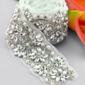 2022 Customized Beaded Belt Trim Gold Beads Crystal Bridal Sash Applique With Flowers Pearls Rhinestone WRA-575