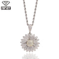 Iced Out 18K Gold White Gold Plated Charm Pendants for Necklace Little Daisy Pendant Cubic Zircon New Design