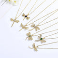 Dragonfly Pendant Lively and Interesting Fine Gold Choker Necklace New in Fashion Engagement Jewelry