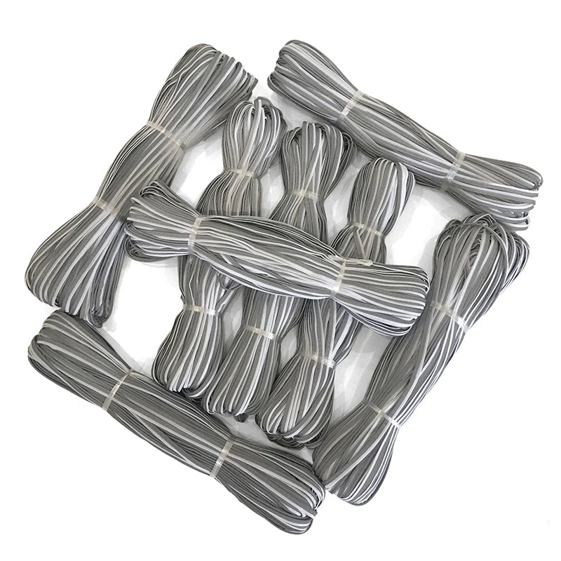 Fashion Reflective Polyester Fabric Piping Reflective Binding Material for Raincoat Edging