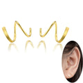 S925 Sterling Silver Earrings for Men Women Girls Fashion Twist Wire Spiral Earring Silver Plate with Platinum Simple Gold Korea