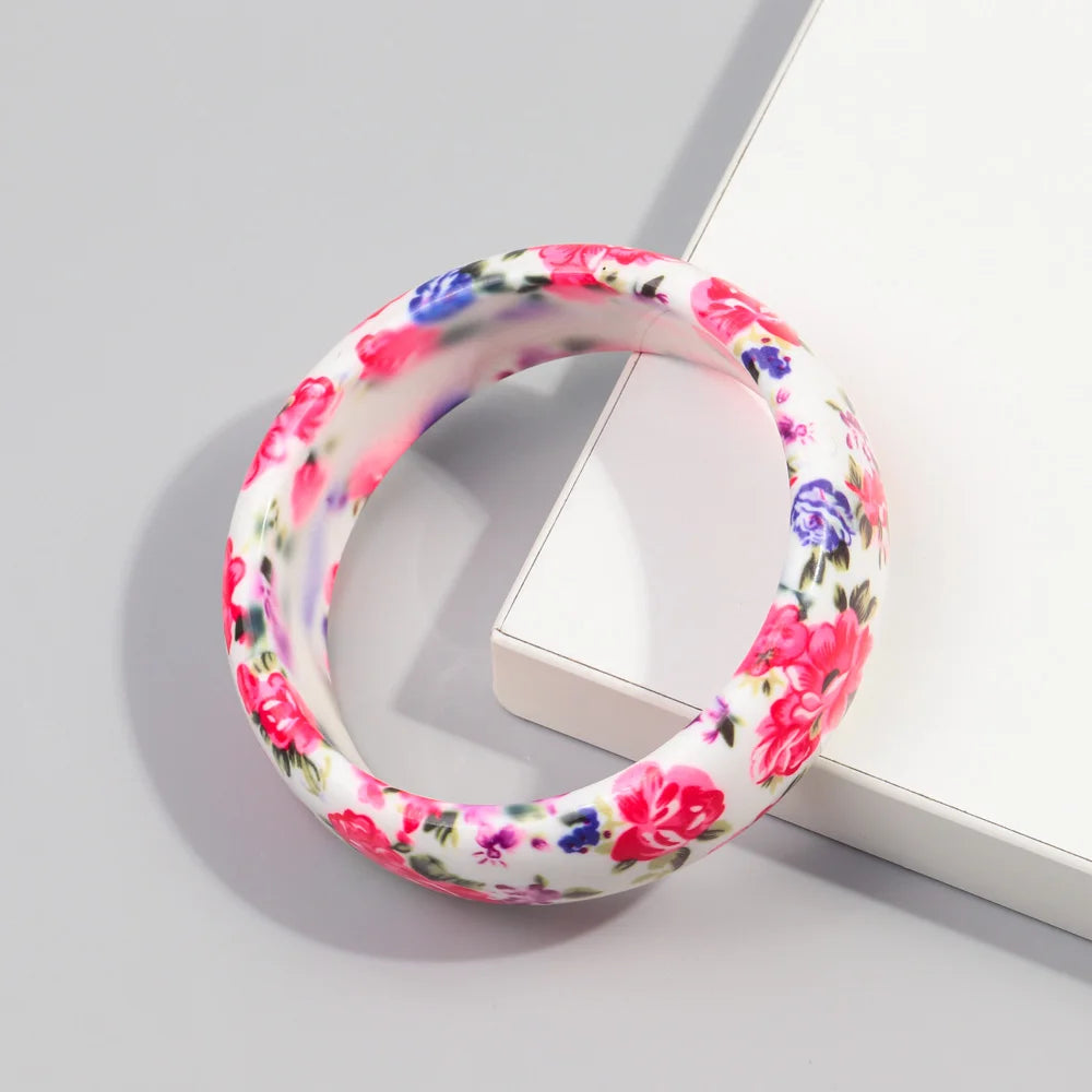 Bestselling Beaded Bracelets for Women Elegant Japanese Korean Resin Flowers Colorful Peony Pattern Cute Girl Resin for Gifts MegaBDM