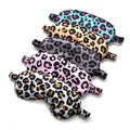 Adjustable Satin Sleep Mask for Women Silk Filled Eye Mask Ultra Lightweight Blocks Light for Travel Meditation - Leopard