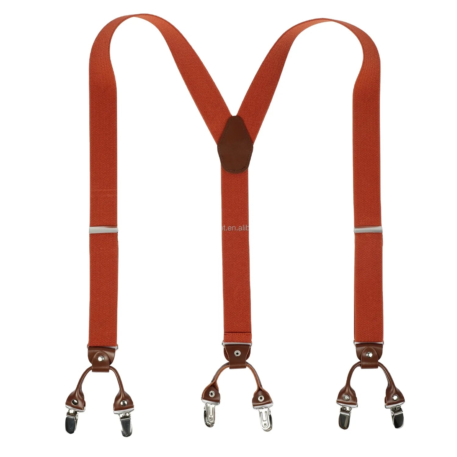 3.5*120cm Elastic Polyester Suspenders Y Style 6 Clips Metal Iron Adjustable Custom Logo Male for Vintage Casual Wedding Party