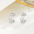 925 Sterling Silver Heart-shaped Ear Clip Earrings Women Simple Heart Ear Cuff Earrings