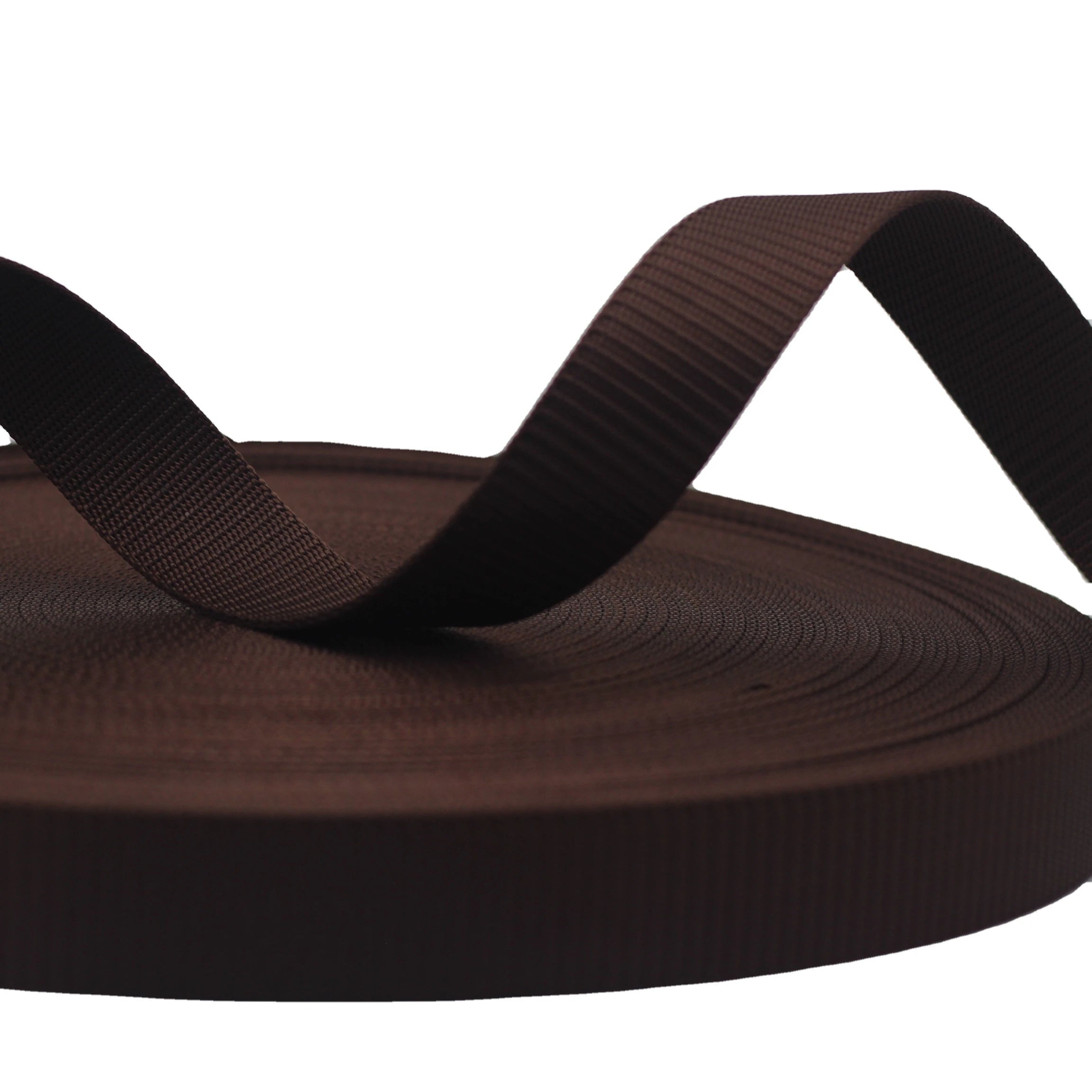 Manufacturer Direct Sale Durable Polyester Webbing with Thicker Tanks & Grain Belt for Sustainable Bag & Clothing