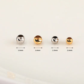 Diamond Cut Facet Wholesale Price Bead and Gold Bracelet Solid 18k White Yellow Rose Gold Beads for Jewelry Making