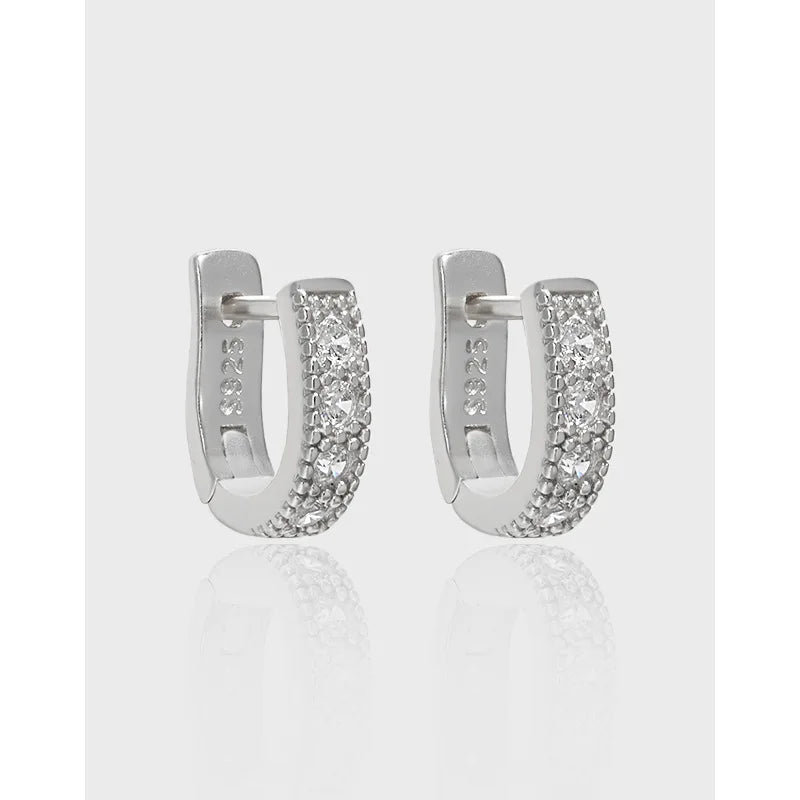 S925 Sterling Silver Designer Hoop Earrings Fashion Diamond Zircon18K Gold Earring Female Ear Buckle Earring Women Luxury