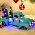 Ourwarm Navidad Blue Old Led Truck Metal Crafts Retro Vintage Car Merry Christmas Train Ornament