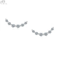 Top Quality Simple Design Smile Series 18K Solid White Gold Real Natural Diamond Screw Back Stud Earrings Birthday Gift For Girl
