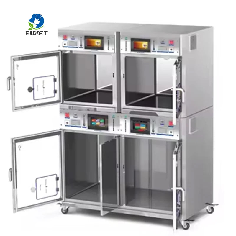 EUR VET Medical Equipment Stainless Steel ICU Veterinary Incubator Oxygen Cage for Sale