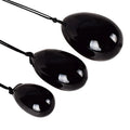 Huiying Natural Nephrite Jade Crystal Semi-precious Stone Black Obsidian Yoni Eggs Set for Kegel Exercise for Women