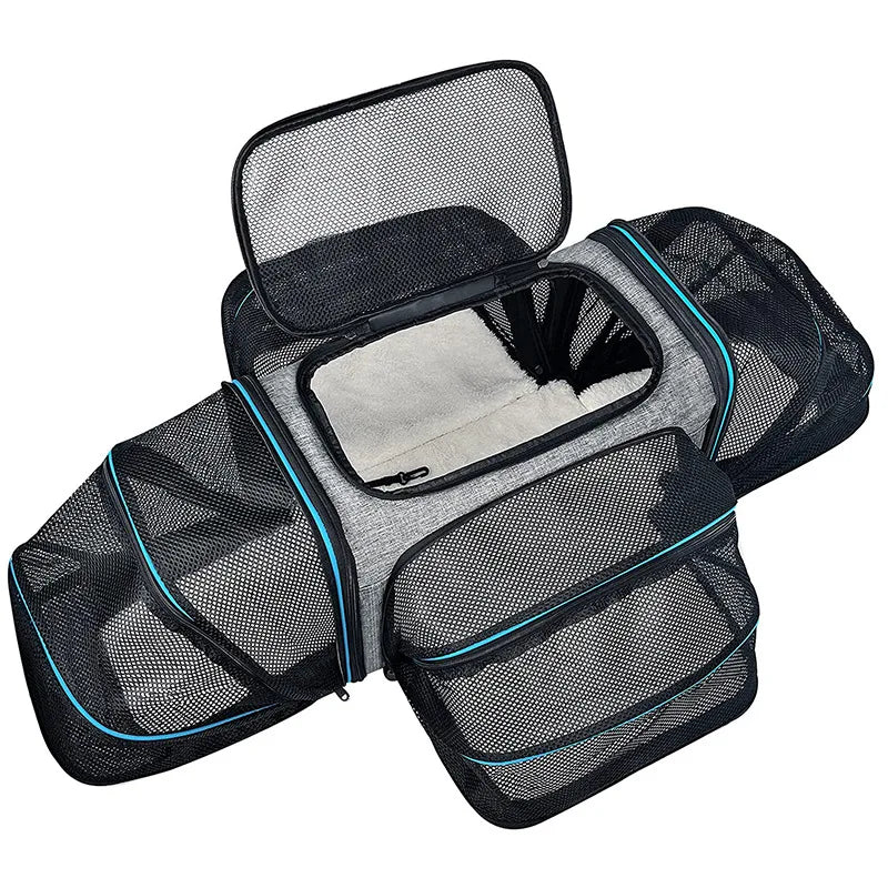 Top Seller Airline Approved Both Sides Expandable Soft Sided Pet Carrier Bag for Small Dogs or Cats