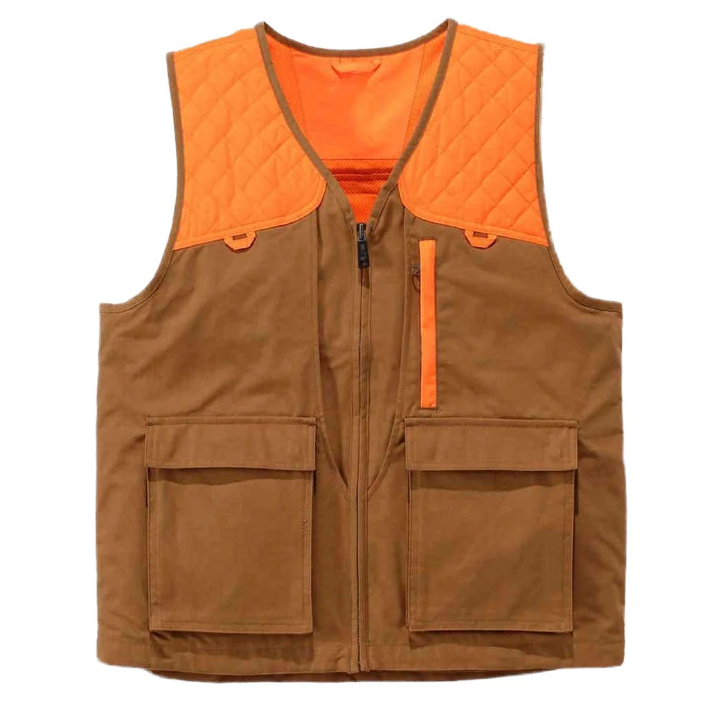 Front Loading Game Bag Pocket Canvas Solid Polyester Lightly Padded Upland Hunting Vest Outdoor Sports Autumn Shooting
