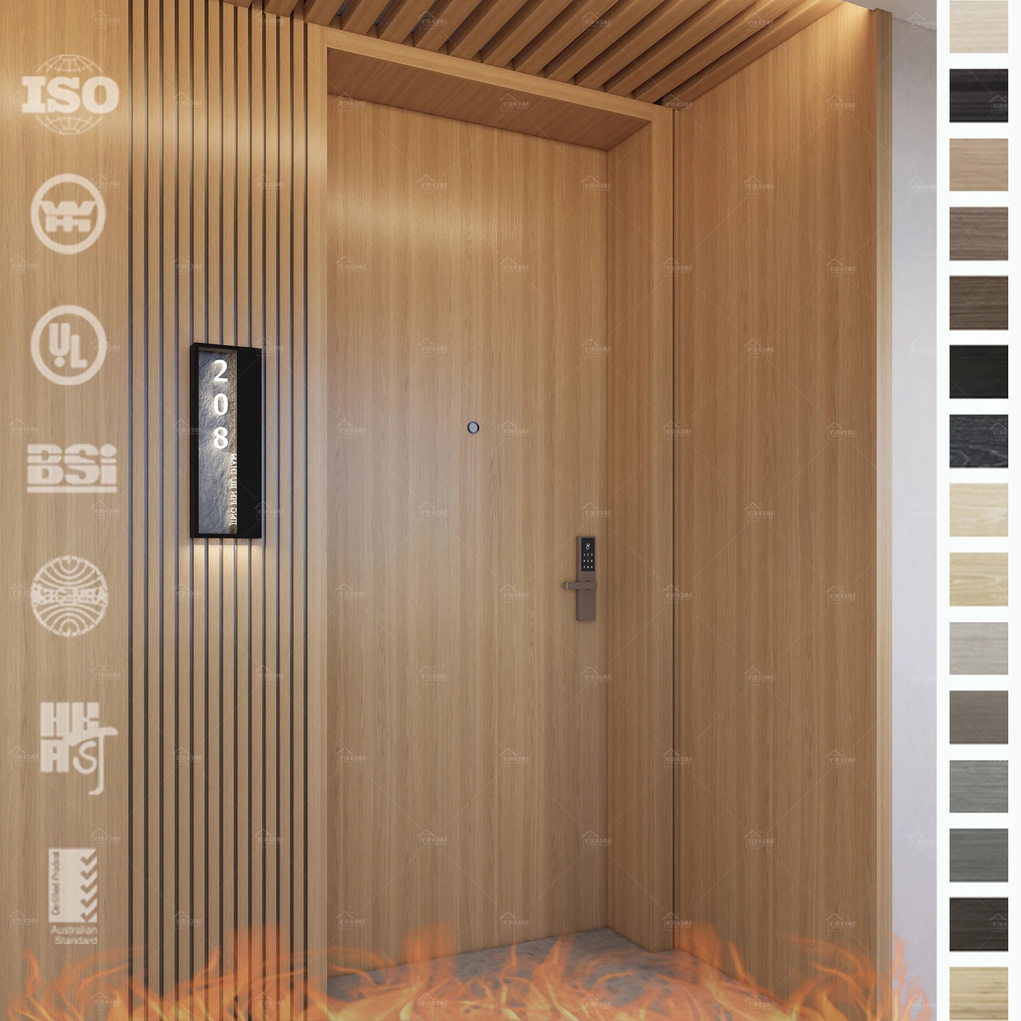 Can 45 Mins Fire Rating Wood Door With Label Certificate 45 Minute Fire Rating Wood Door Hotel 45 Minute Fire Rated Door Canada