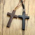 New Wholesale Fine Jewelry Wooden Jesus Blessing Cross Pendant Religious Cross Necklace