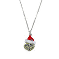 Hot Selling Diamond Christmas Pendant Necklace Europe and American Jewelry Santa Claus Necklace Stud Earrings Set