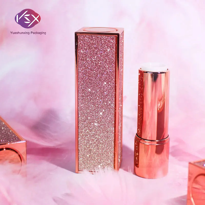 Yueshunxing 12.1mm Glitter 3.5g Leather square Luxury Lip Balm Stick Containers Empty Lipstick Containers