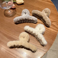 Pince Cheveux Fur Large Hair Claw Clips Plush Fuzzy Plush Hairpin Fashion Hair Accessories Fur Hair Claws Clip