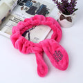 Customized logo Twist Headband Plush Bunny Rabbit Ear Heatless Curler Stretchable Elastic Makeup Hair Band