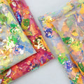 2023 New 100% Polyester Sparkly Floral Shape Sequin Cloth Embroidered Nonwoven Flame Retardant Fabric Bags Toys Weddings Girls'