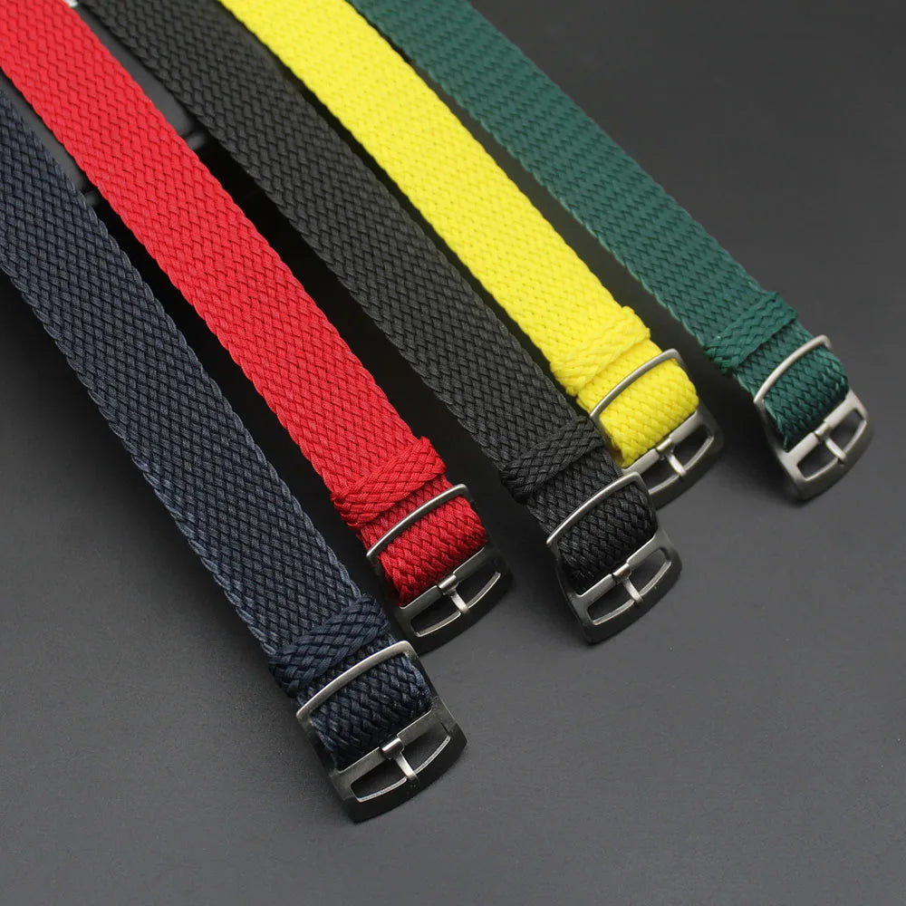2025 Hotsale Multicolor Nylon Fabric Watch Bands Brushed Sandblasted Buckle Perlon Single Pass Nylon Watch Strap