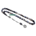 Natural Black Dragon Vein Resin Amber 10x14mm Barrel Beads Healing Crystal DIY Muslim Prayer Beads Tasbih Beaded Bracelet