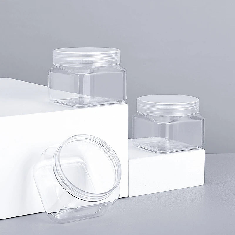 Fashion Style 150ml Custom Printing PET Square Eye Cream Jar with Eye Mask & Body Butter Balm Classic Cosmetic Jar