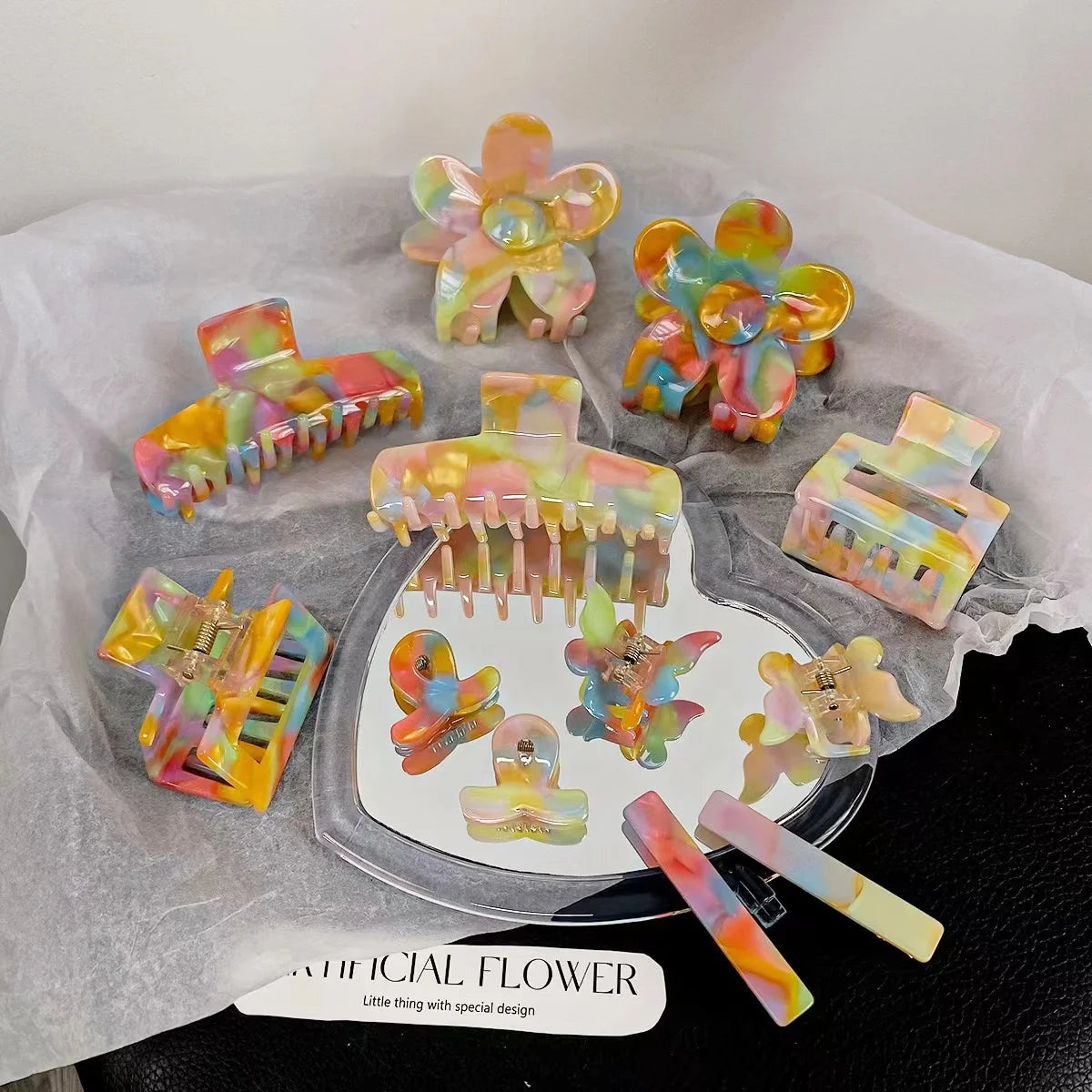 Wholesale Hot Sale Girls Mini Korean Acetate Hair Claw 10cm Cute Colorful Hair Clips Accessories for Woman