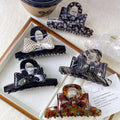 New Korean Luxury Hair Acetate Hair Claw Fashion Vintage Elegant Shark Claw Clip Women Sweet Bow Hair Accessories