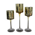 Wedding Decor Gold Glass Candle Holders Tea Light Table Centerpiece Holder Set of 3 Tall Floating Pillar Candle Holders