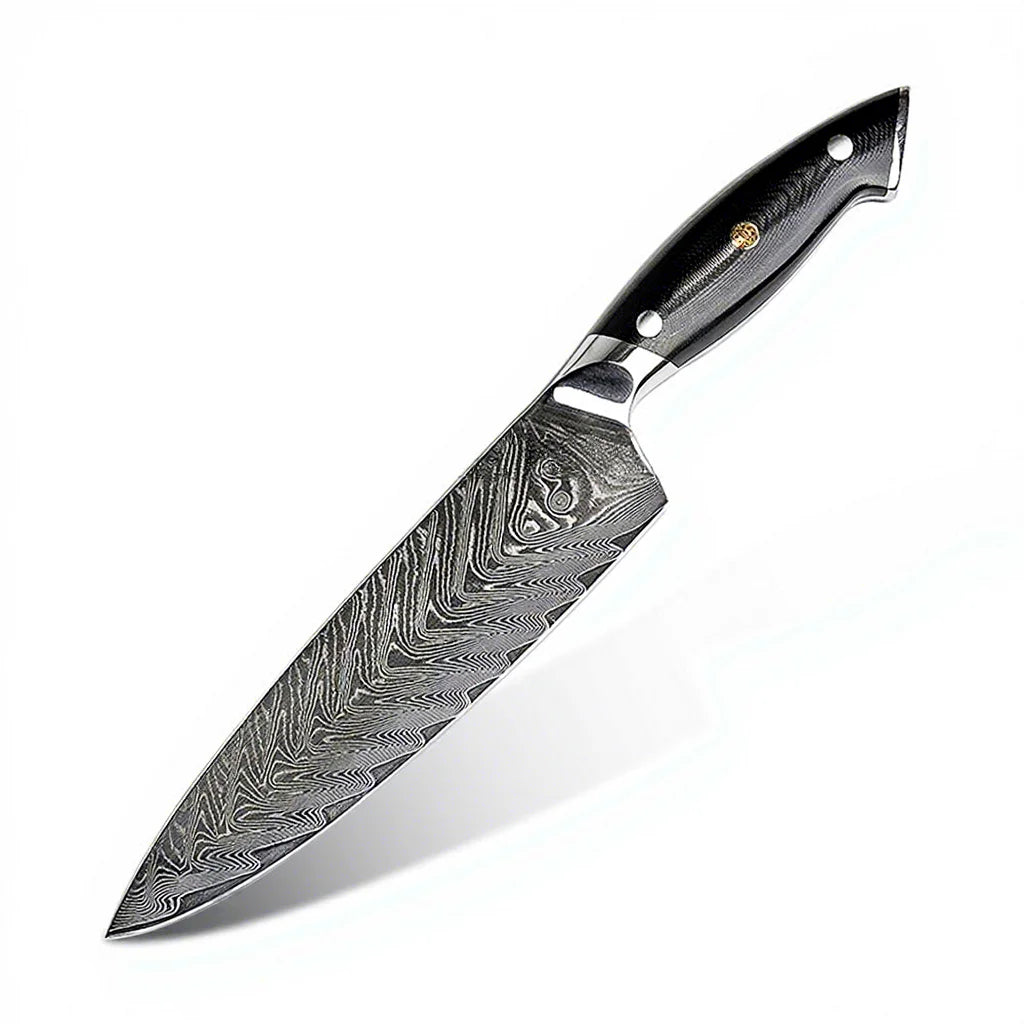Stunning 67 Layers Damascus Steel Fish Bone Pattern 8 Inch Chef Knife 10Cr15CoMoV Core G10 Handle Damascus Kitchen Knife Set